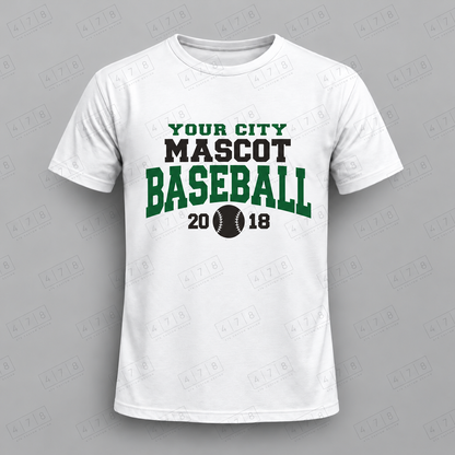 Custom Arched Mascot Baseball Top apparel mockup with 478 Custom Design watermark