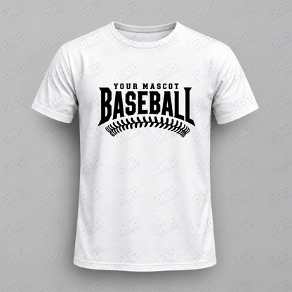 Custom Arched Baseball Stitch Top with approved chest print size and 478 Custom Design watermark
