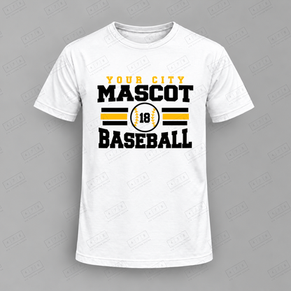 Custom City Stripe Number Baseball Top apparel mockup with 478 Custom Design watermark