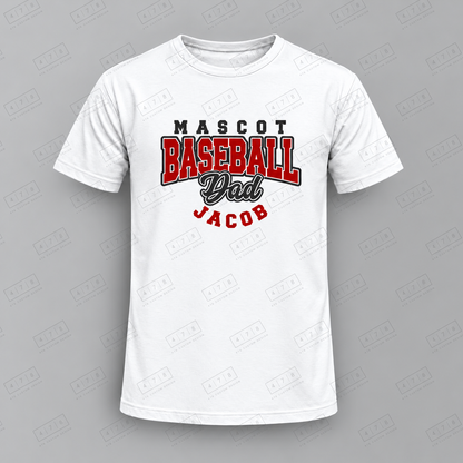 Custom Outlined Baseball Dad Player Top with approved chest print size and 478 Custom Design watermark