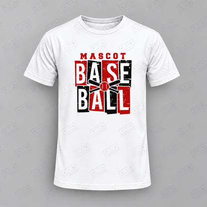 Custom Distressed Blocks Baseball Top with approved chest print size and 478 Custom Design watermark