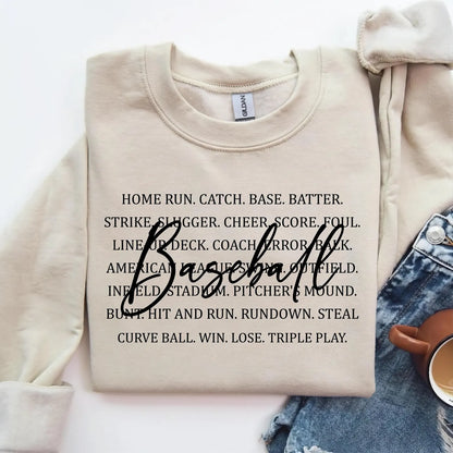 Baseball Words Script Top — apparel mockup 1