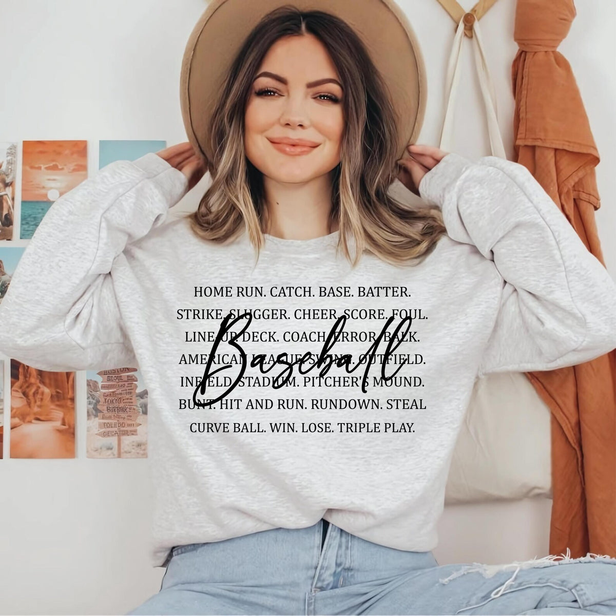 Baseball Words Script Top — apparel mockup 2
