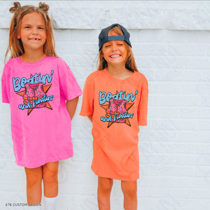 Boatin’ & Floatin’ Shirts — Design Color Choices example 2 Boatin and Floatin Pink Orange 478 Custom Design watermarked garment mockup