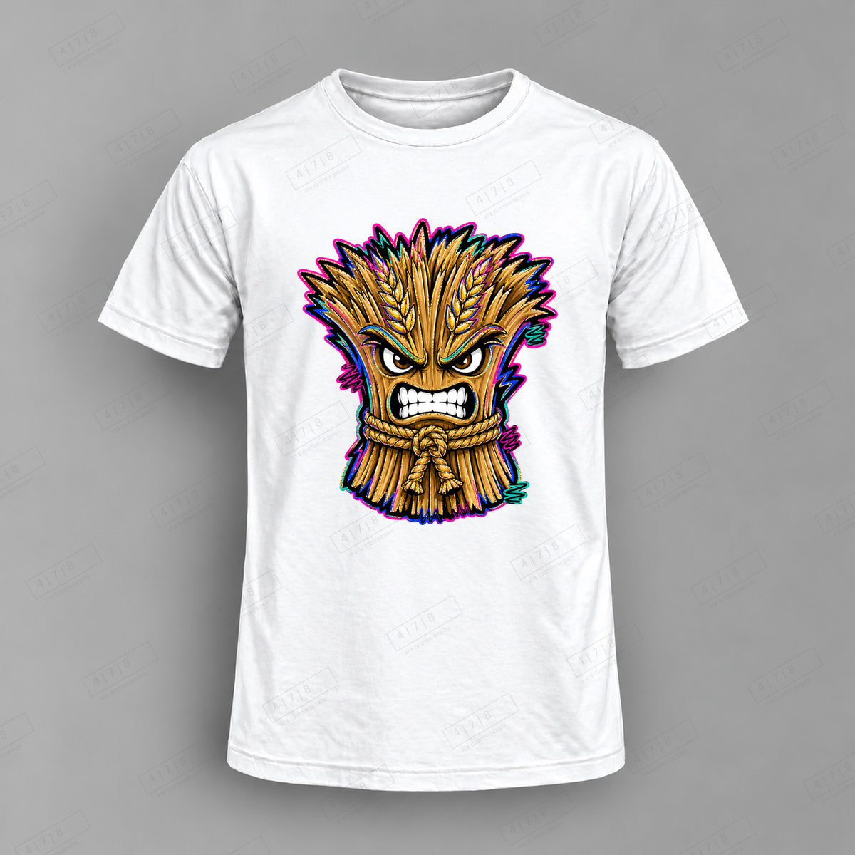 aiassis Mascot Aftershocks Top shown on white shirt — 478 Custom Design