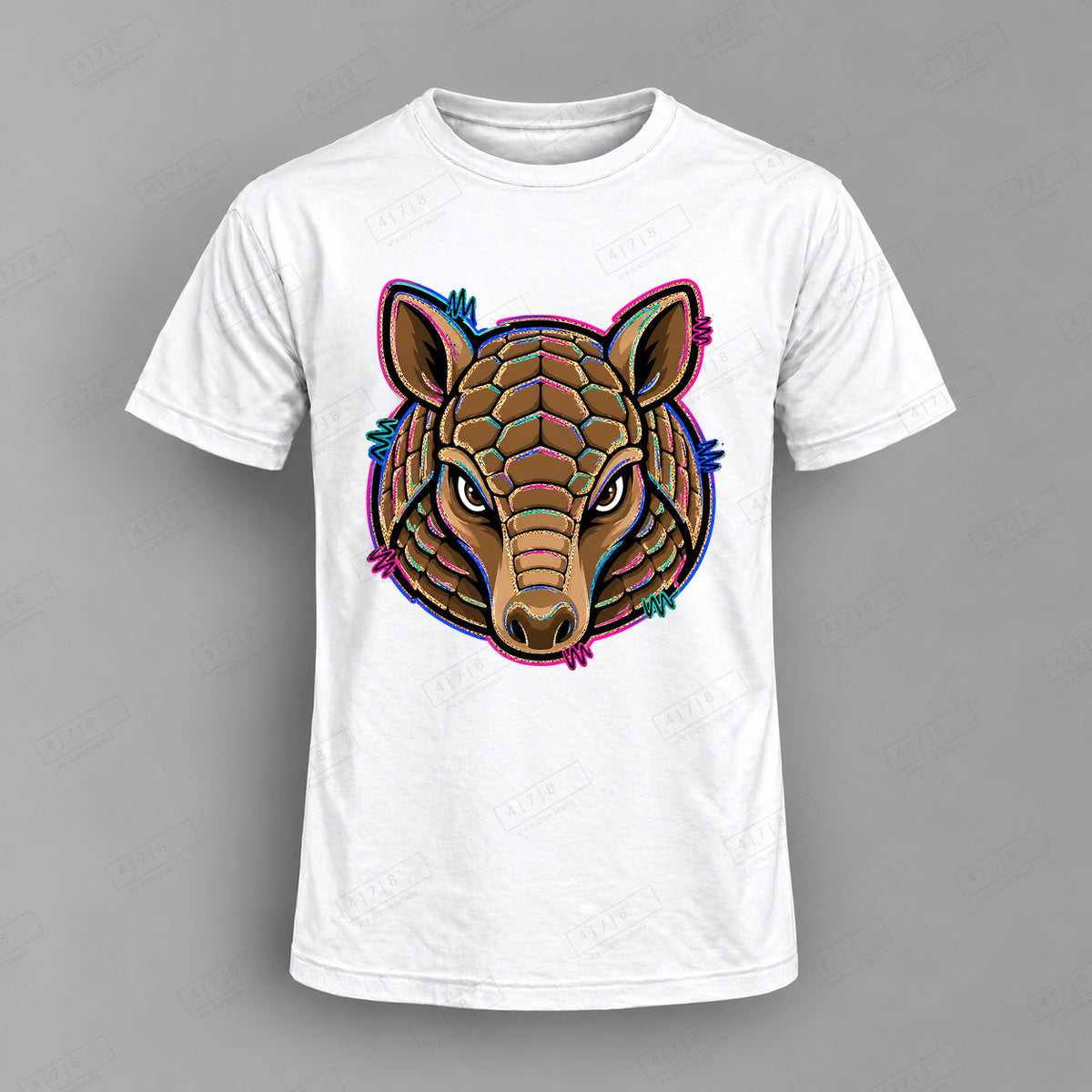 aiassis Mascot Armadillos Top shown on white shirt — 478 Custom Design