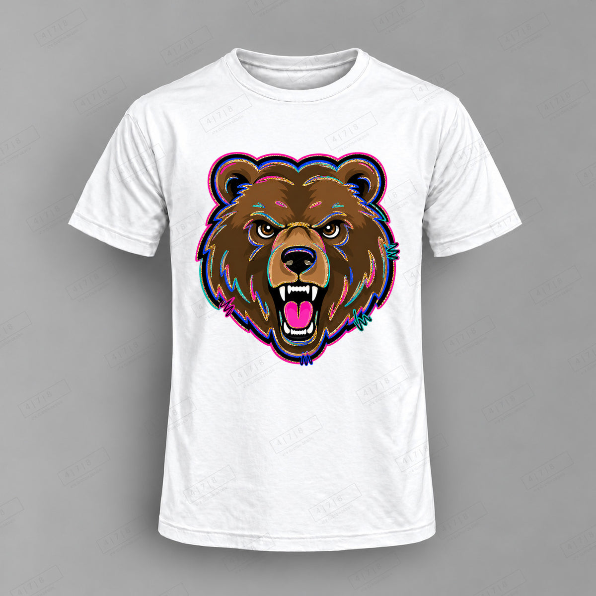 aiassis Mascot Bears Top shown on white shirt — 478 Custom Design