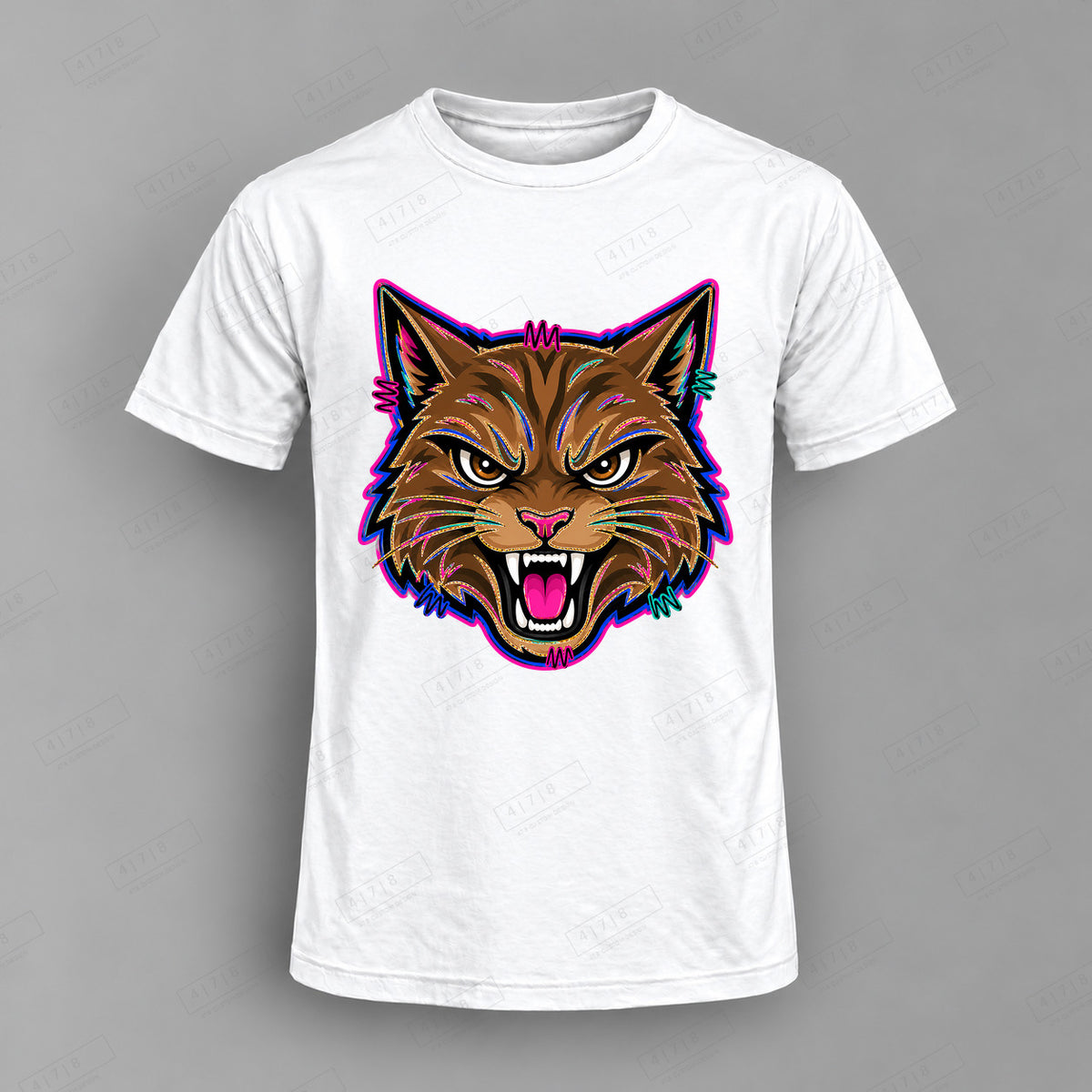 aiassis Mascot Bobcats Top shown on white shirt — 478 Custom Design