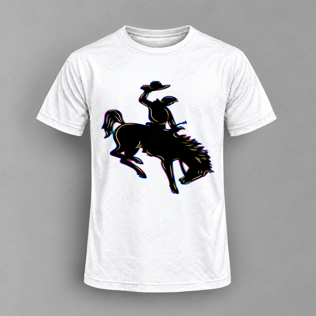 aiassis Mascot Buckaroos Top shown on white shirt — 478 Custom Design