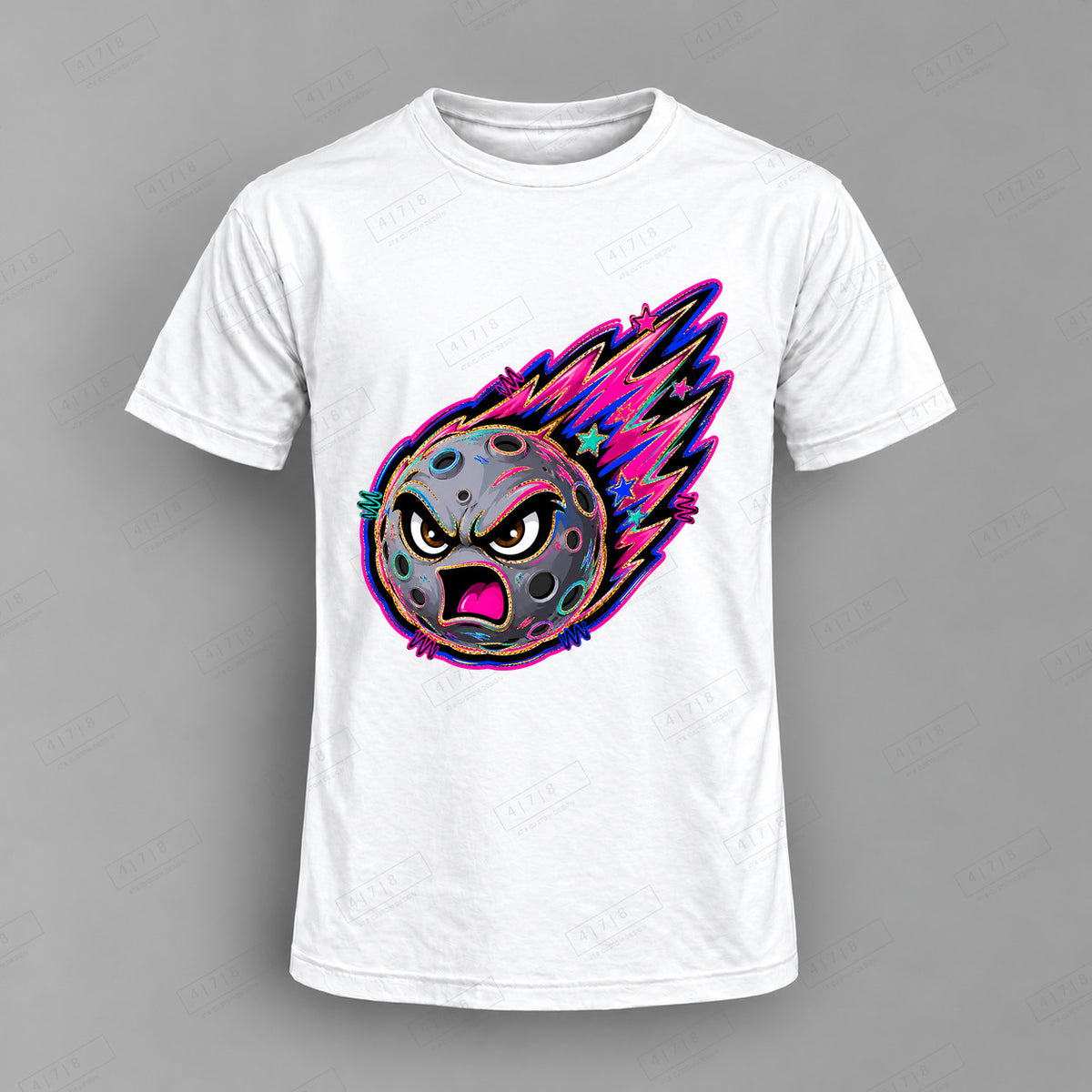 aiassis Mascot Comets Top shown on white shirt — 478 Custom Design