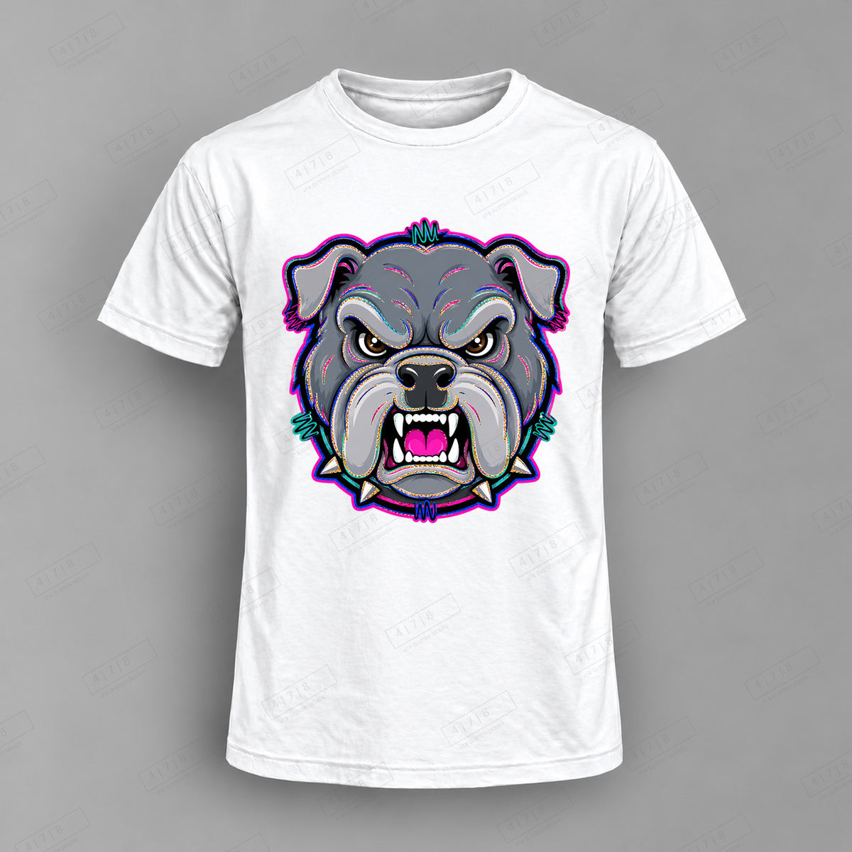 aiassis Mascot Dawgs Top shown on white shirt — 478 Custom Design