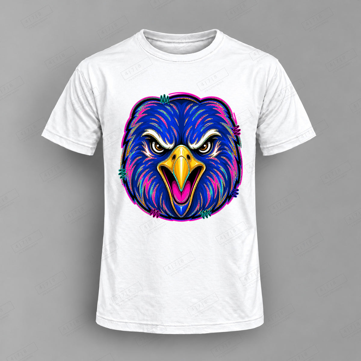 aiassis Mascot Falcons Top shown on white shirt — 478 Custom Design