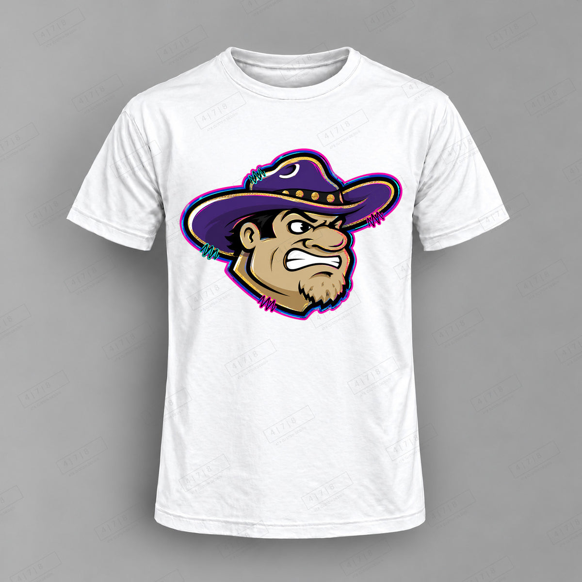 aiassis Mascot Farmers Top shown on white shirt — 478 Custom Design