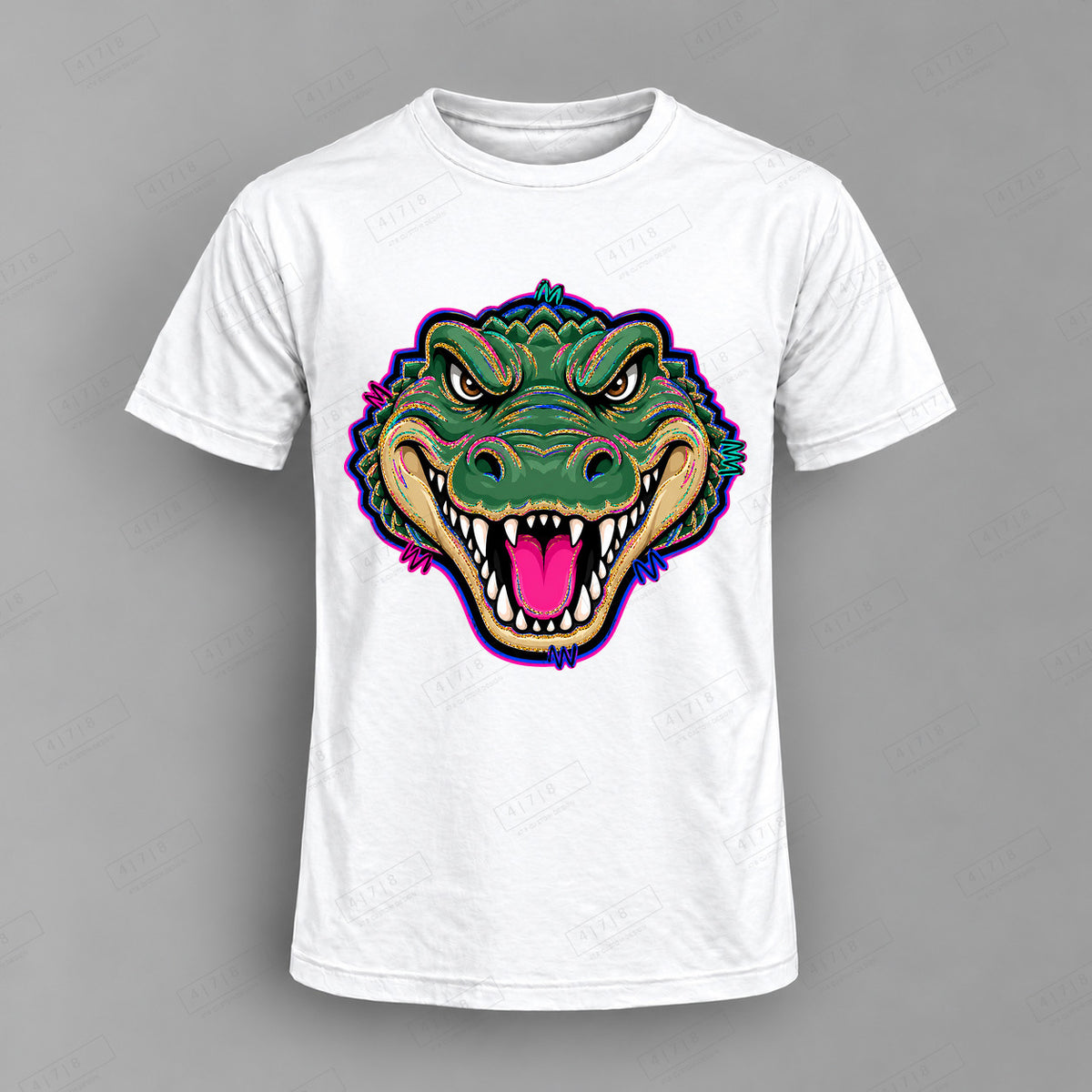 aiassis Mascot Gators Top shown on white shirt — 478 Custom Design