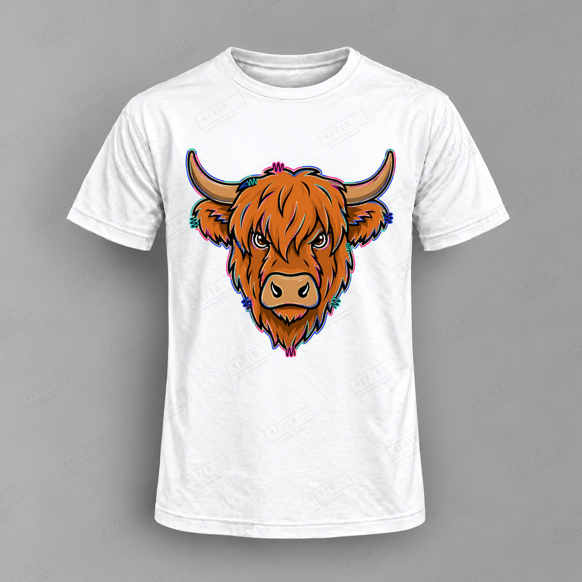 aiassis Mascot Highlanders Top shown on white shirt — 478 Custom Design