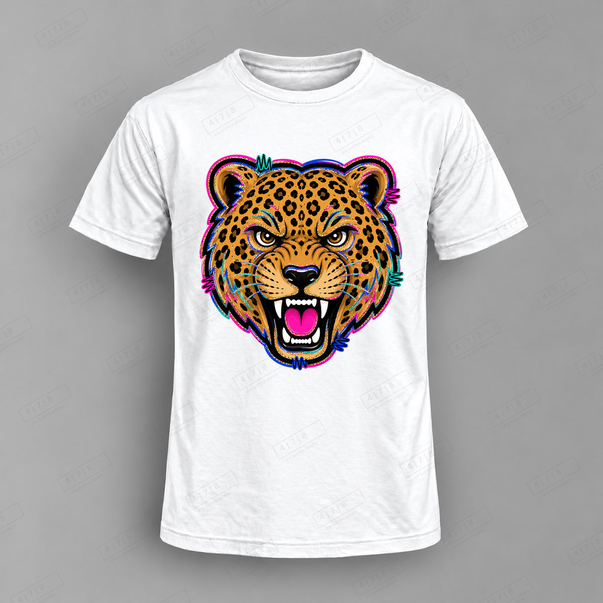 aiassis Mascot Jaguars Top shown on white shirt — 478 Custom Design