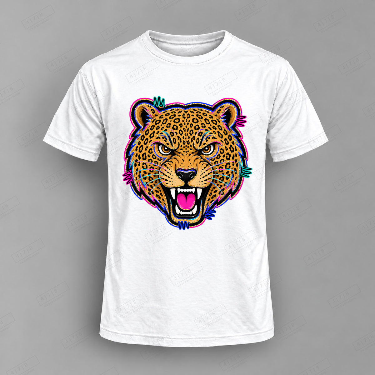 aiassis Mascot Leopards Top shown on white shirt — 478 Custom Design