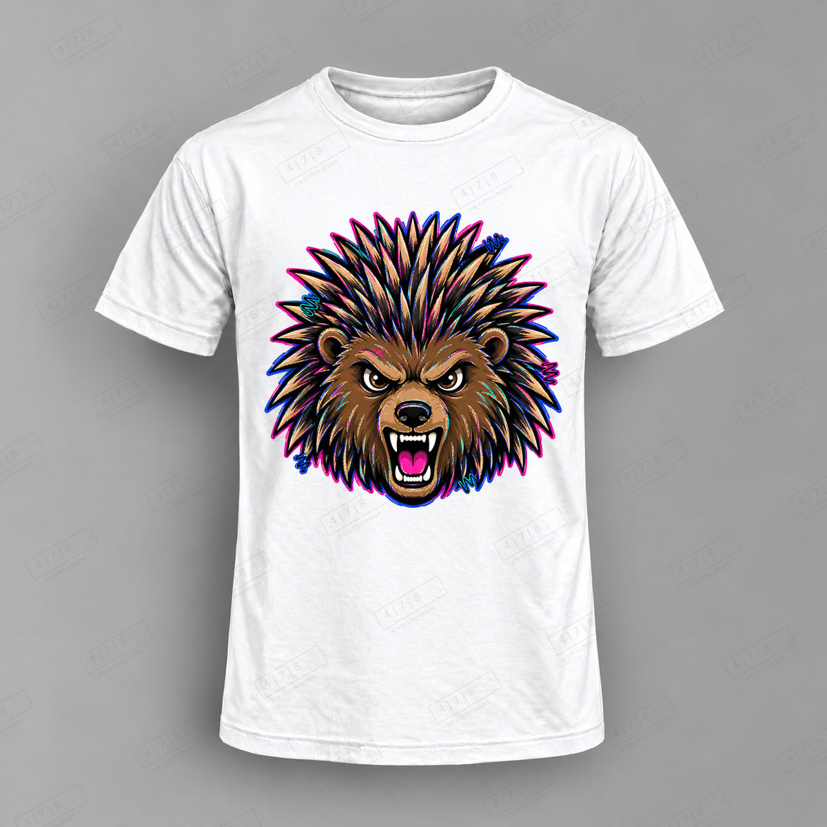 aiassis Mascot Porcupines Top shown on white shirt — 478 Custom Design