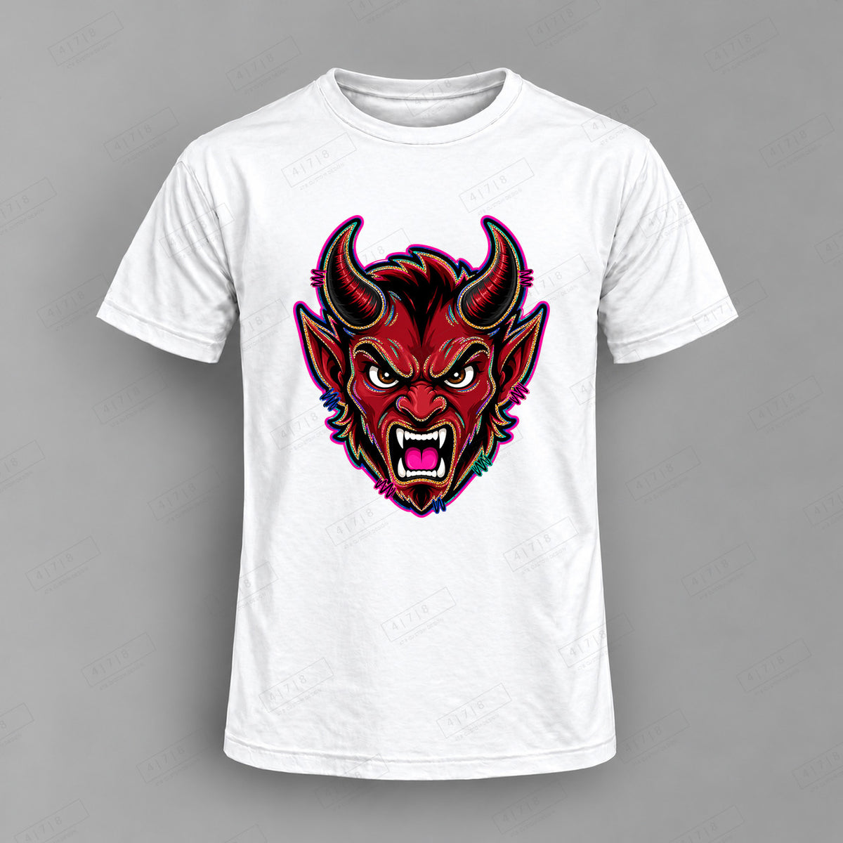 aiassis Mascot Red Devils Top shown on white shirt — 478 Custom Design