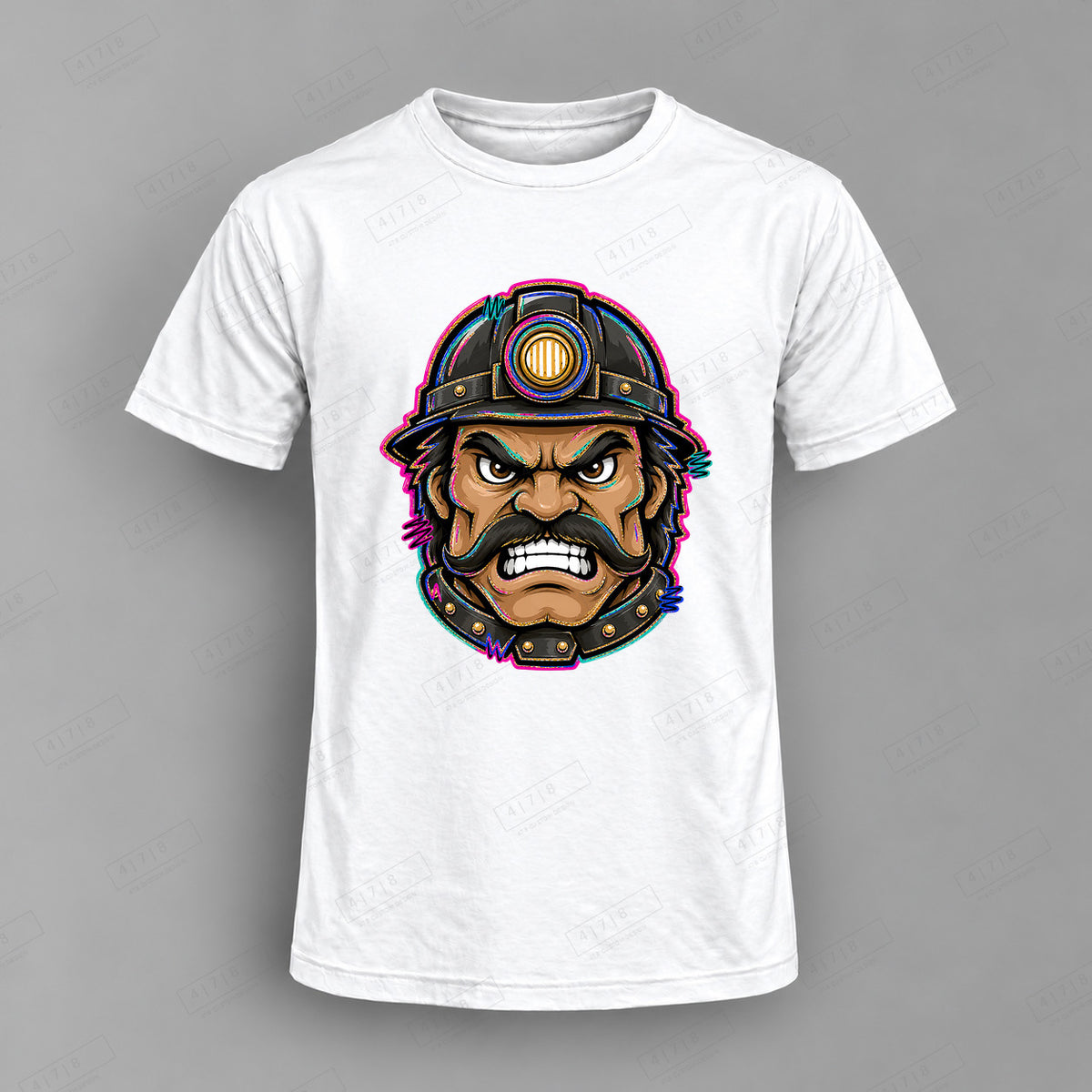 aiassis Mascot Roughnecks Top shown on white shirt — 478 Custom Design