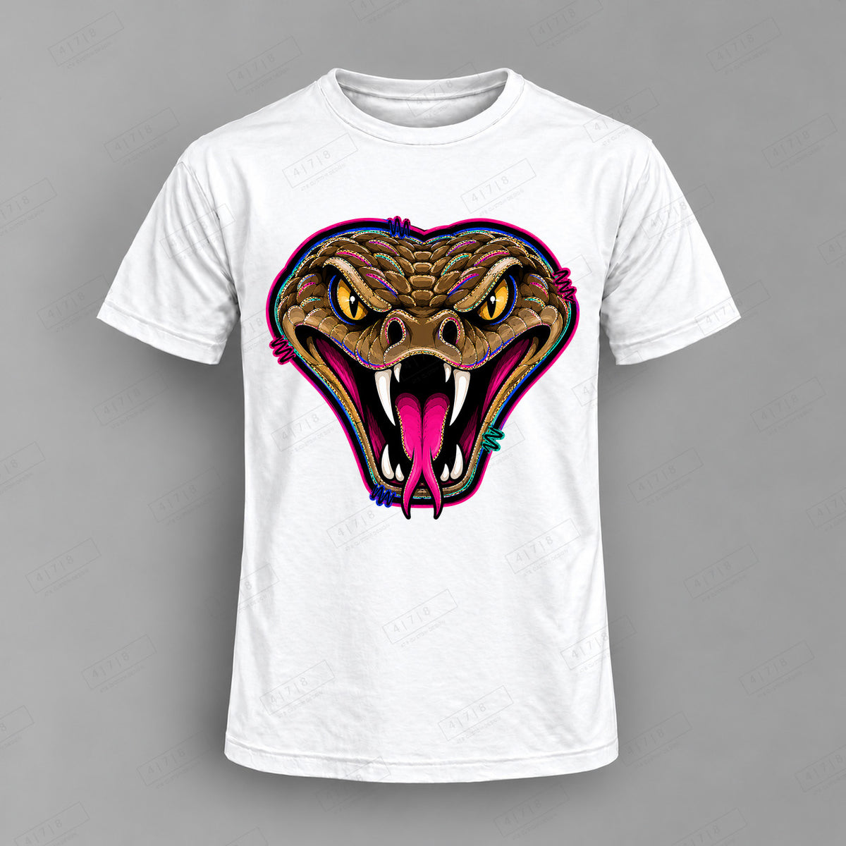 aiassis Mascot Snakes Top shown on white shirt — 478 Custom Design