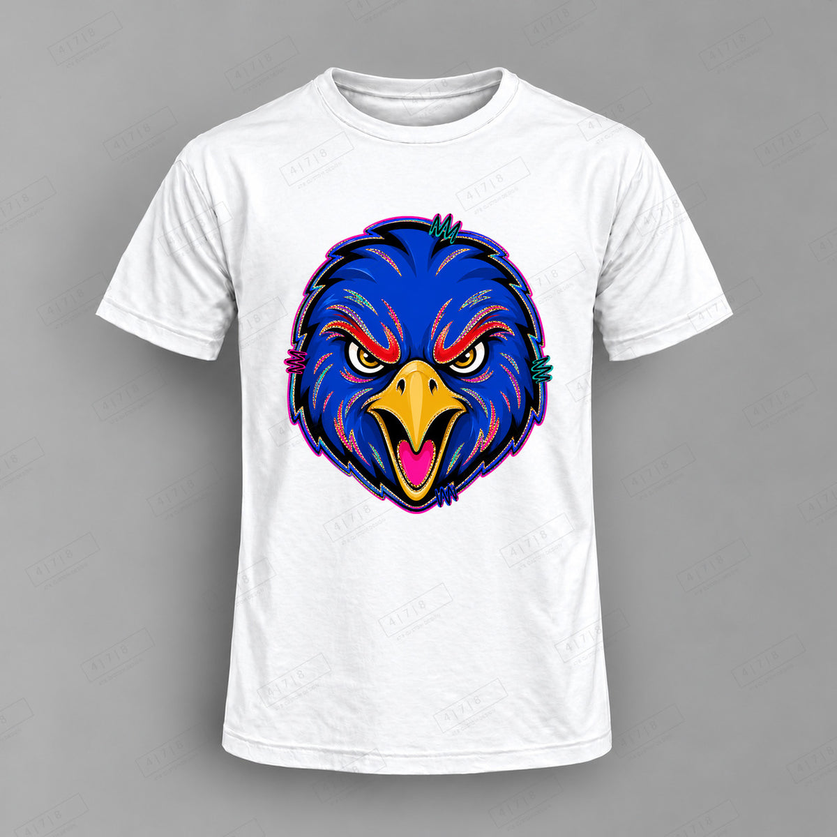 aiassis Mascot Thunderhawks Top shown on white shirt — 478 Custom Design