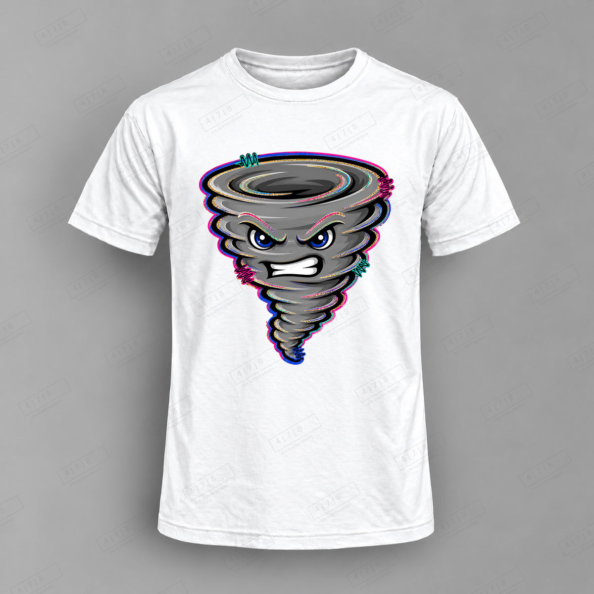 aiassis Mascot Tornadoes Top shown on white shirt — 478 Custom Design