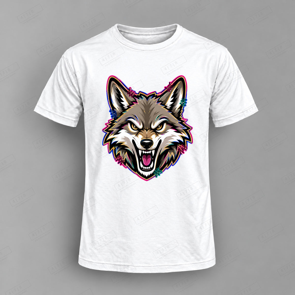 aiassis Mascot Timberwolves Top shown on white shirt — 478 Custom Design