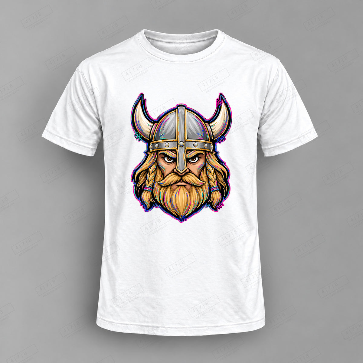 aiassis Mascot Vikings Top shown on white shirt — 478 Custom Design