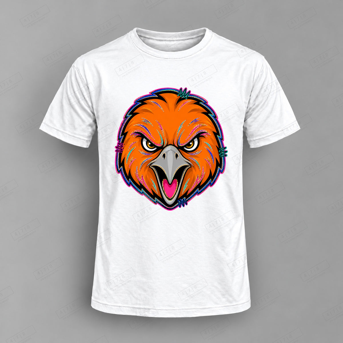 aiassis Mascot War Eagles Top shown on white shirt — 478 Custom Design