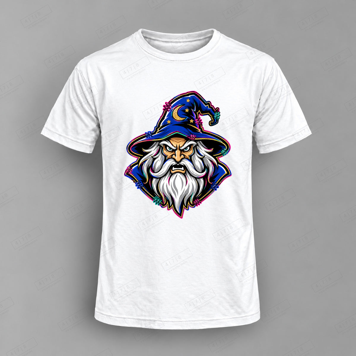 aiassis Mascot Wizards Top shown on white shirt — 478 Custom Design