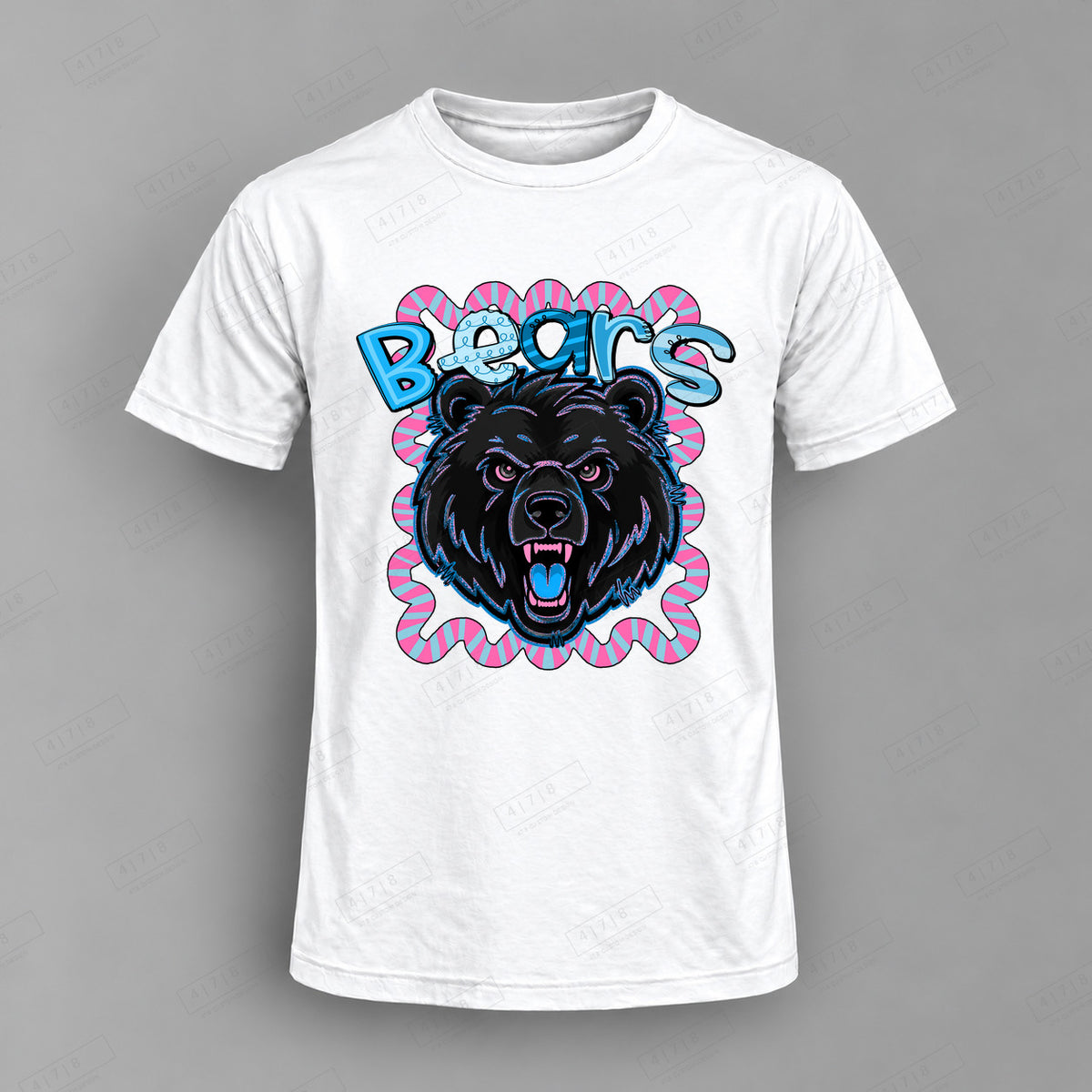 Whimsy Bears 3 Top shown on white shirt — 478 Custom Design