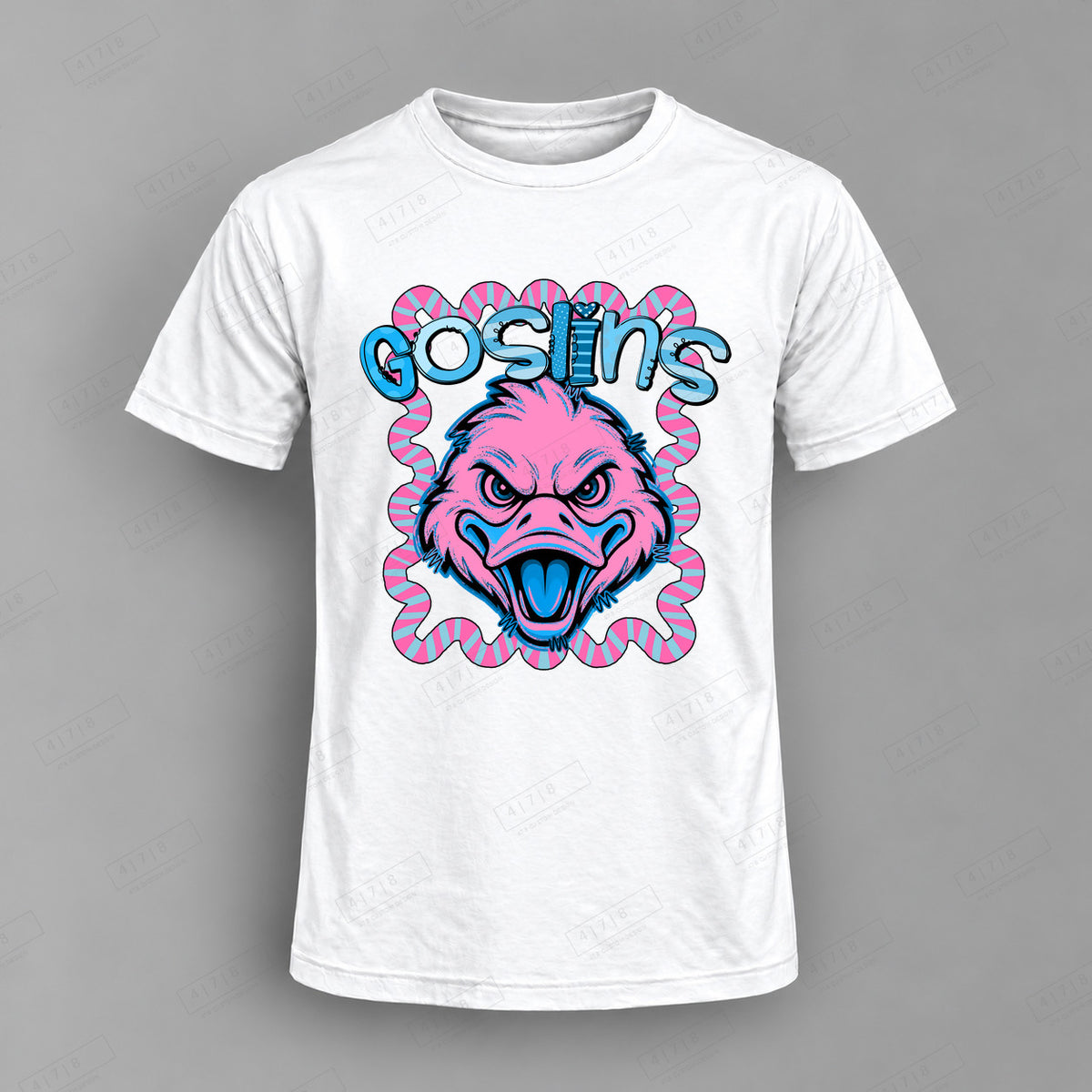 Whimsy Goslins Top shown on white shirt — 478 Custom Design