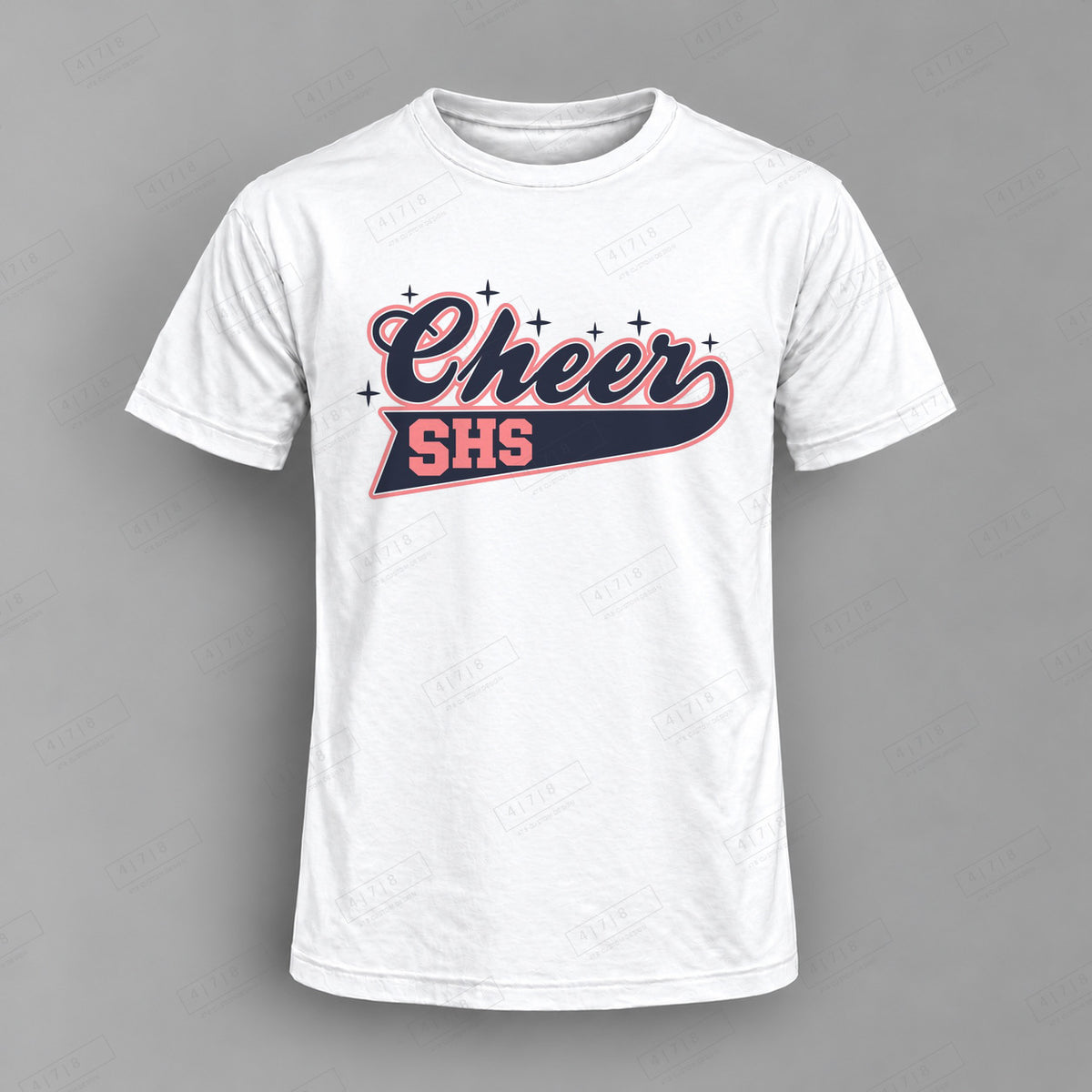 Custom Cheer Design 2-0024sc Top white shirt mockup with 478 Custom Design watermark