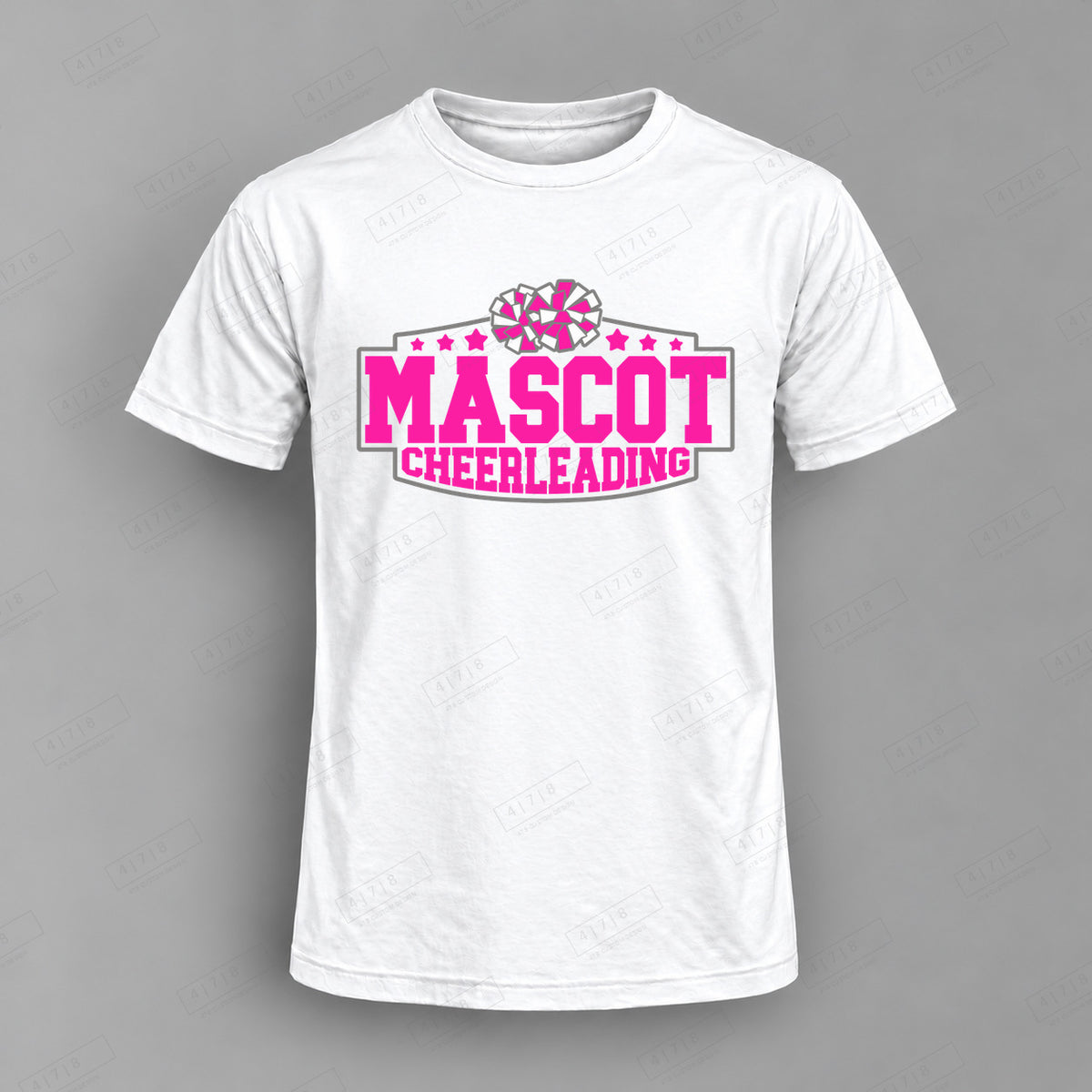 Custom Cheer Design 2-0025sc Top white shirt mockup with 478 Custom Design watermark
