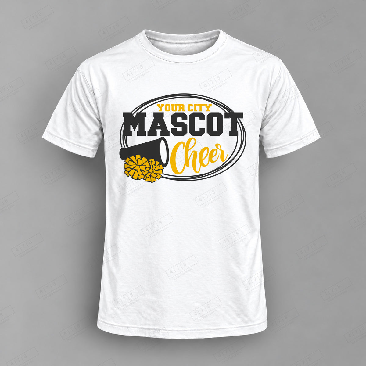 Custom Cheer Design 2-0031sc Top white shirt mockup with 478 Custom Design watermark