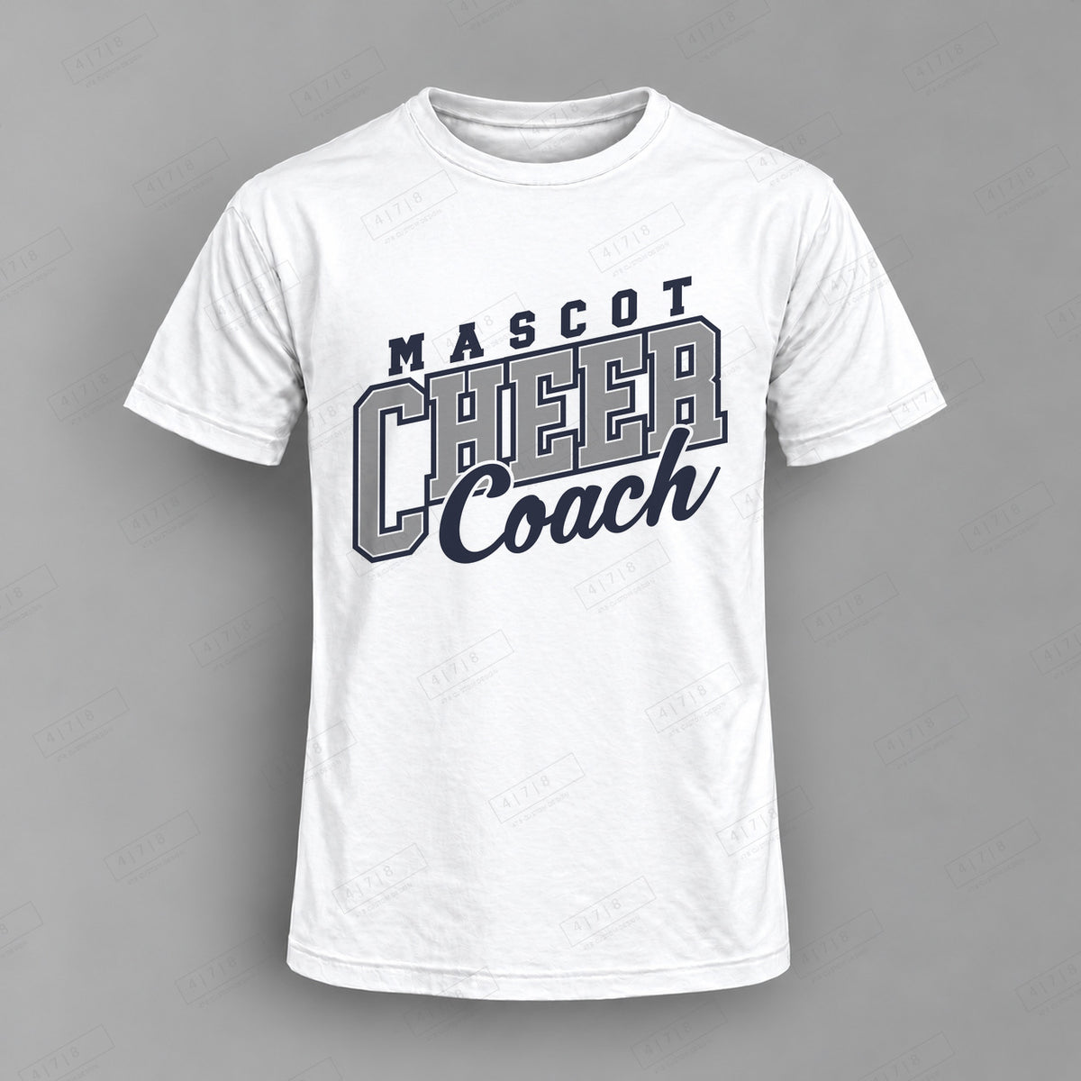 Custom Cheer Design 3-0037 Top white shirt mockup with 478 Custom Design watermark