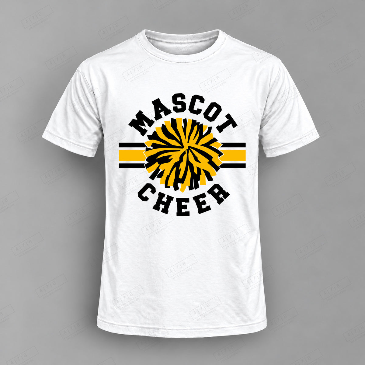 Custom Cheer Design 3-0038 cheer template Top white shirt mockup with 478 Custom Design watermark