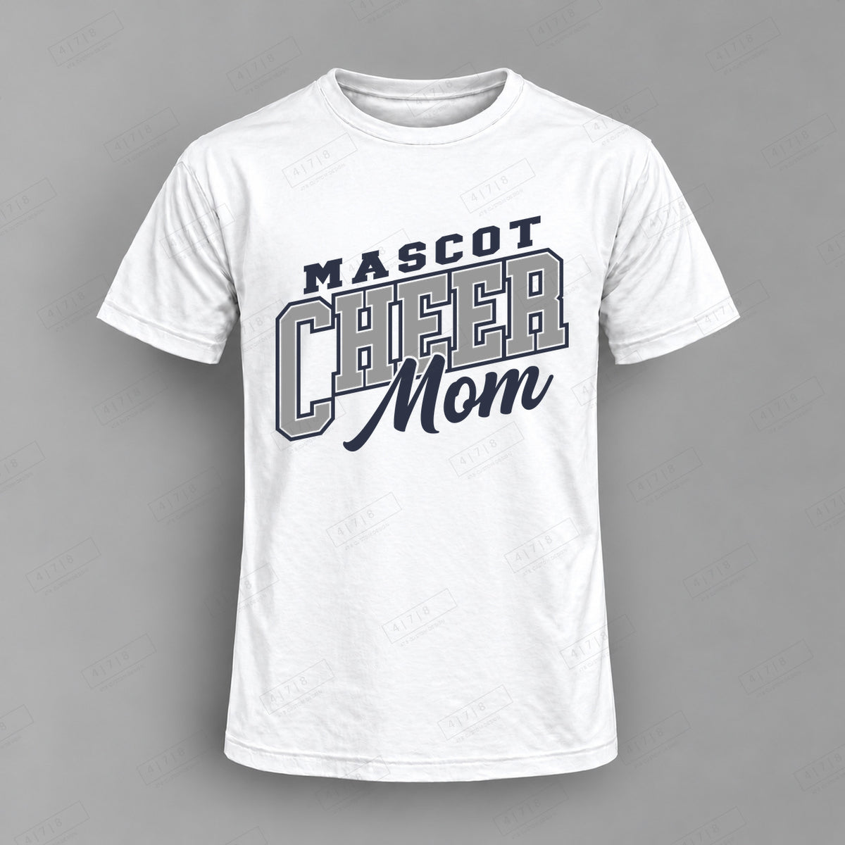 Custom Cheer Design 3-0043 Top white shirt mockup with 478 Custom Design watermark