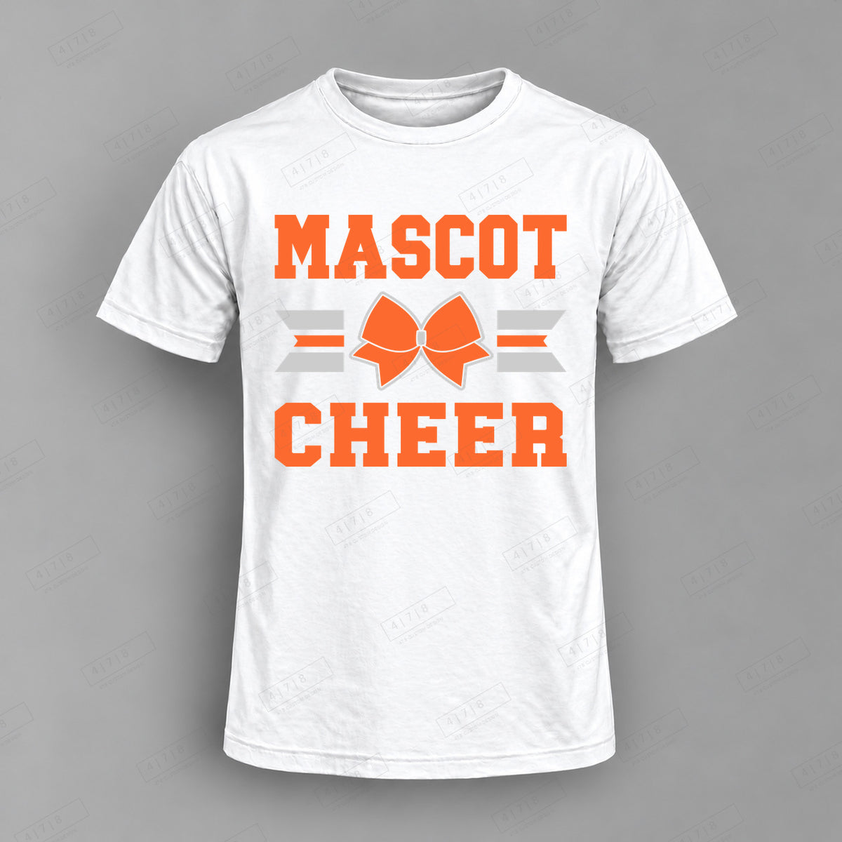 Custom Cheer Design 3-0050 Top white shirt mockup with 478 Custom Design watermark