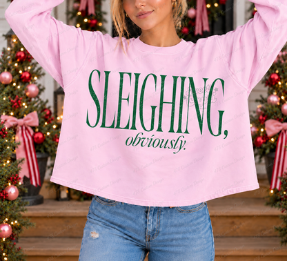 Sleighing Obviously Christmas Top — Choose Your Finish — clean apparel mockup 3