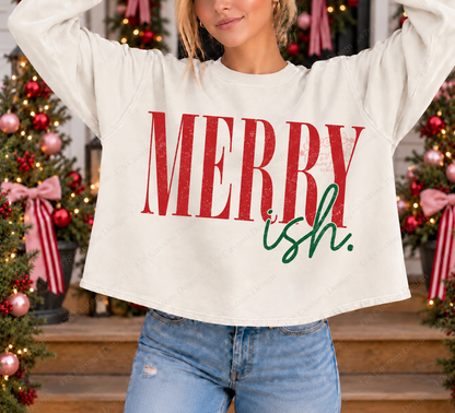 Merry Ish Christmas Top — Choose Your Finish — clean apparel mockup 2