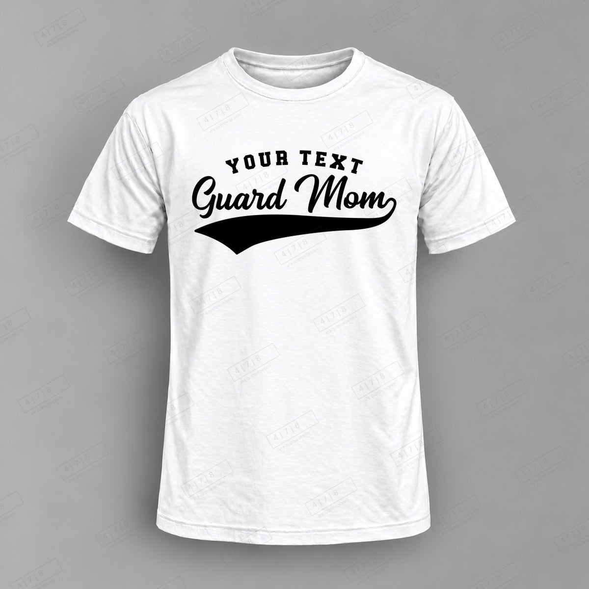 Custom Color Guard Mom Design 1-0017 Top white shirt mockup with 478 Custom Design watermark