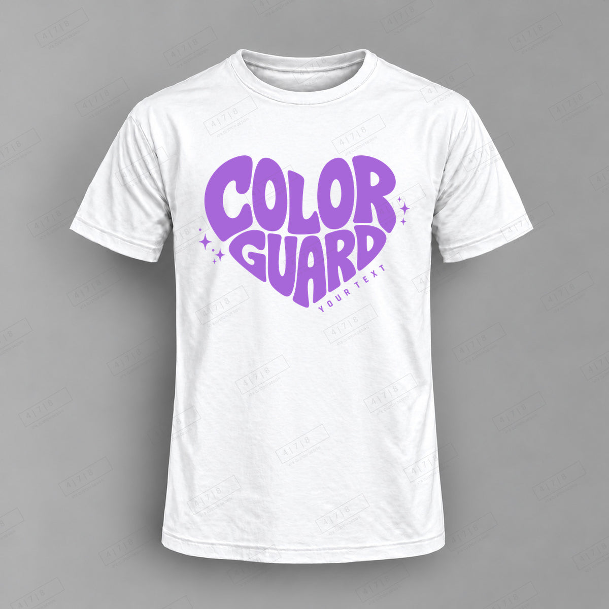 Custom Color Guard Design 2-0021 Top white shirt mockup with 478 Custom Design watermark