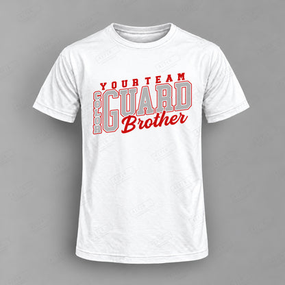Custom Color Guard Brother Design 3-color guard brother Top white shirt mockup with 478 Custom Design watermark