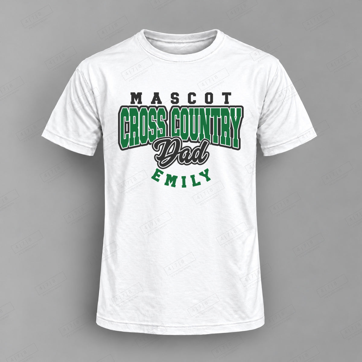 Custom Cross Country Dad Design 1-0014 Top white shirt mockup with 478 Custom Design watermark