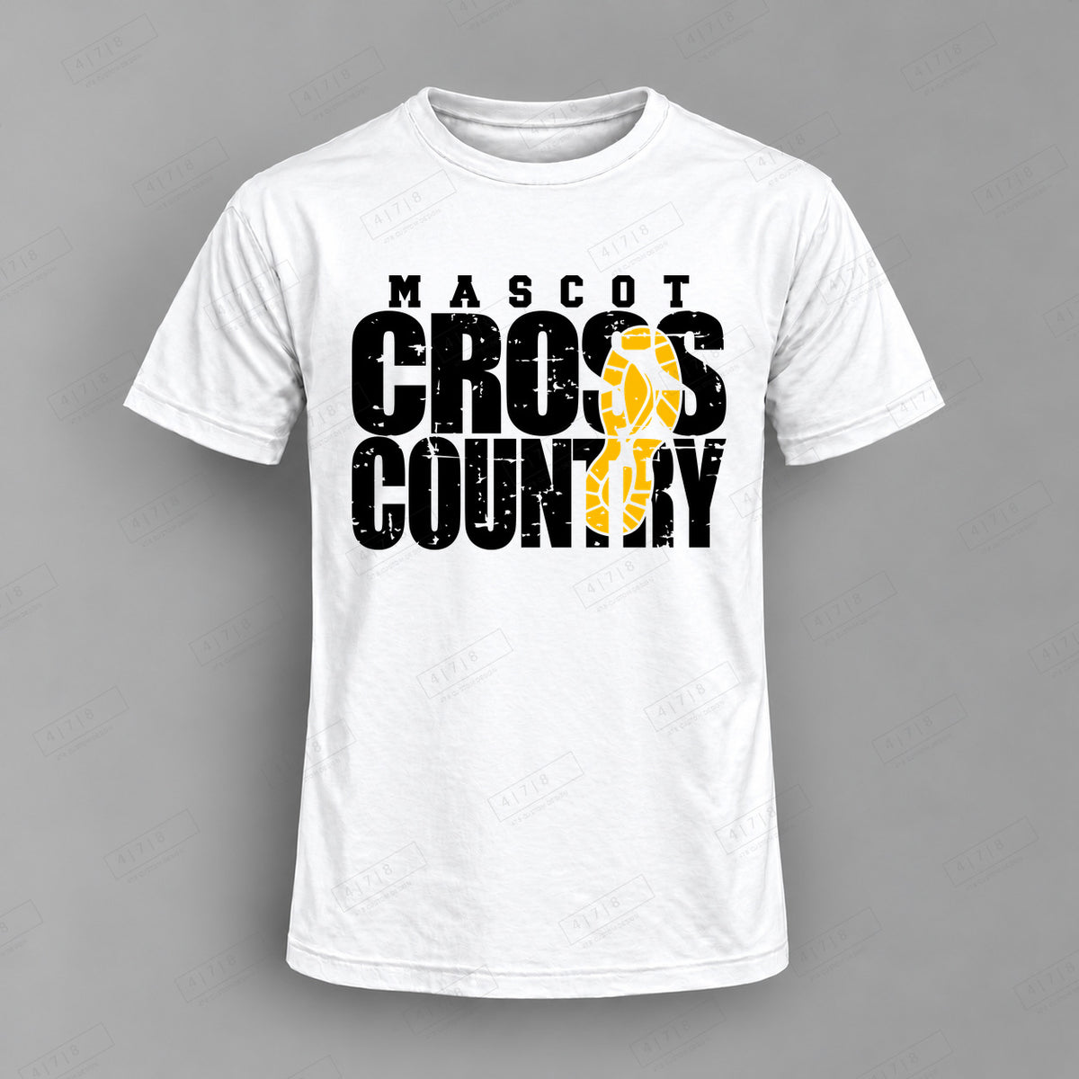 Custom Cross Country Design 1-0019 Top white shirt mockup with 478 Custom Design watermark