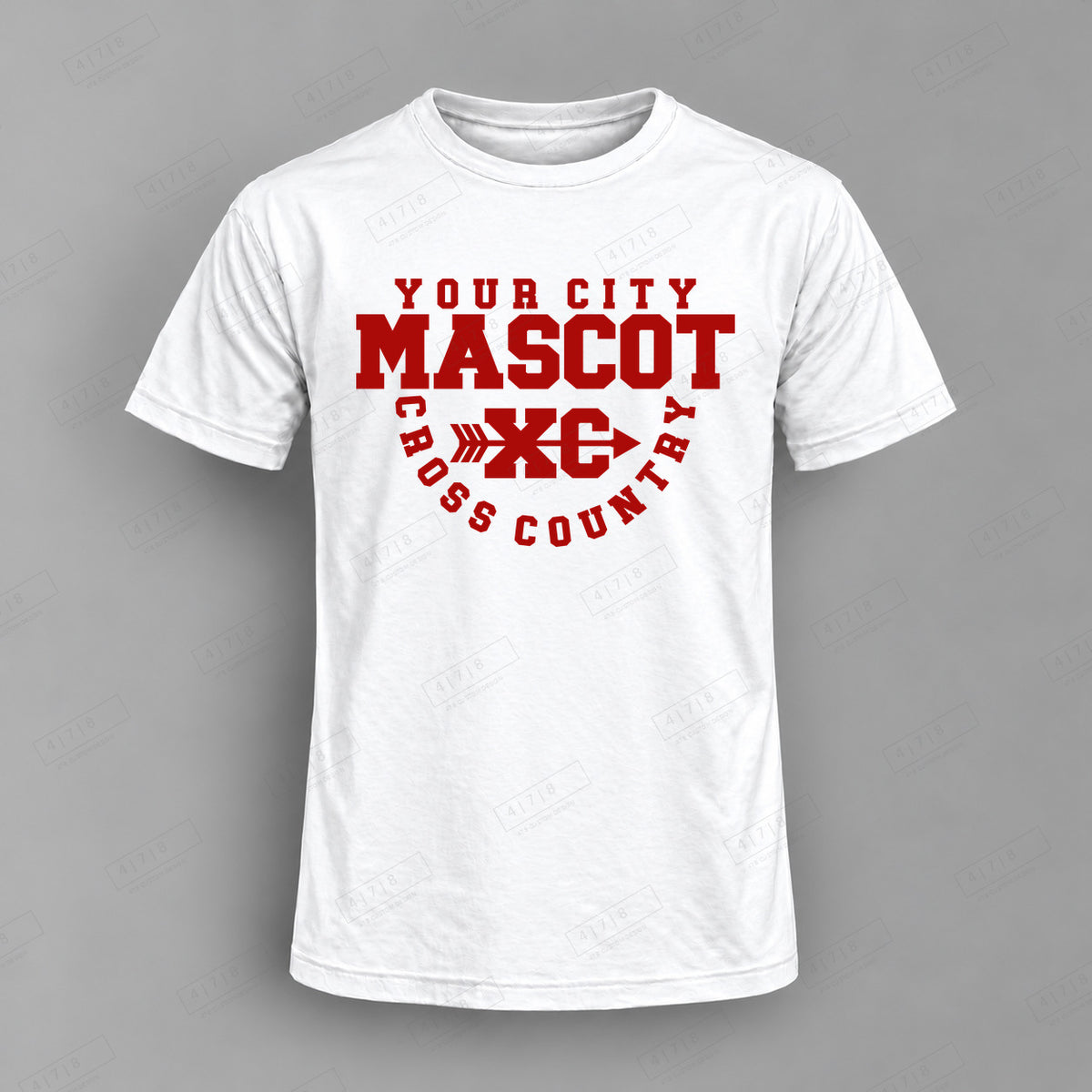 Custom Cross Country Design 1-0020 Top white shirt mockup with 478 Custom Design watermark