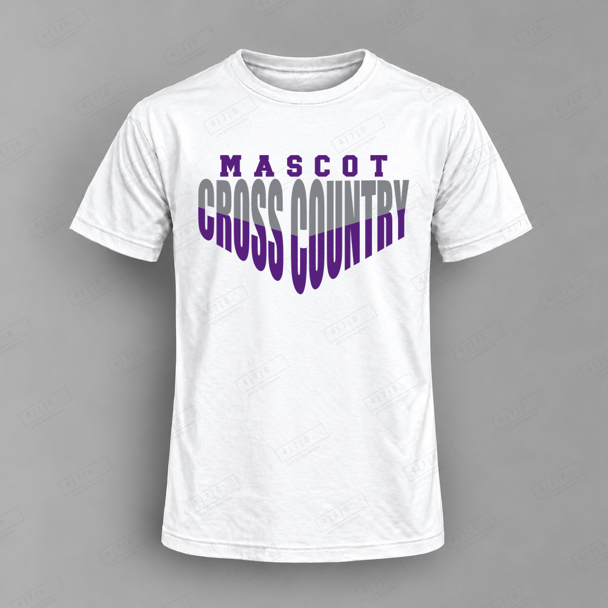 Custom Cross Country Design 1-006 Top white shirt mockup with 478 Custom Design watermark