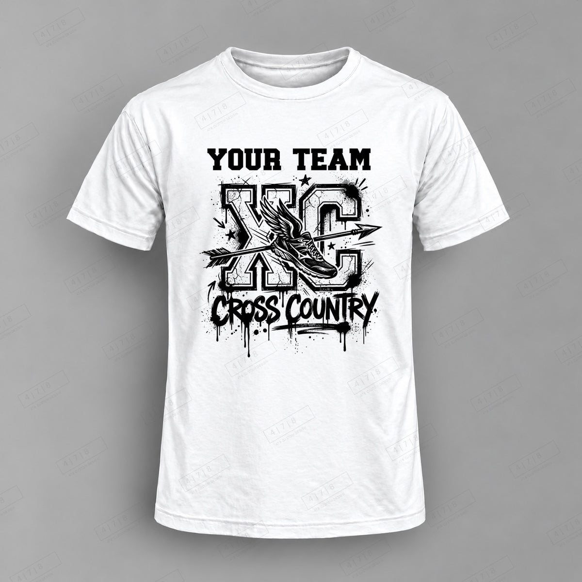 Custom Cross Country Design 2-0028  xc Top white shirt mockup with 478 Custom Design watermark